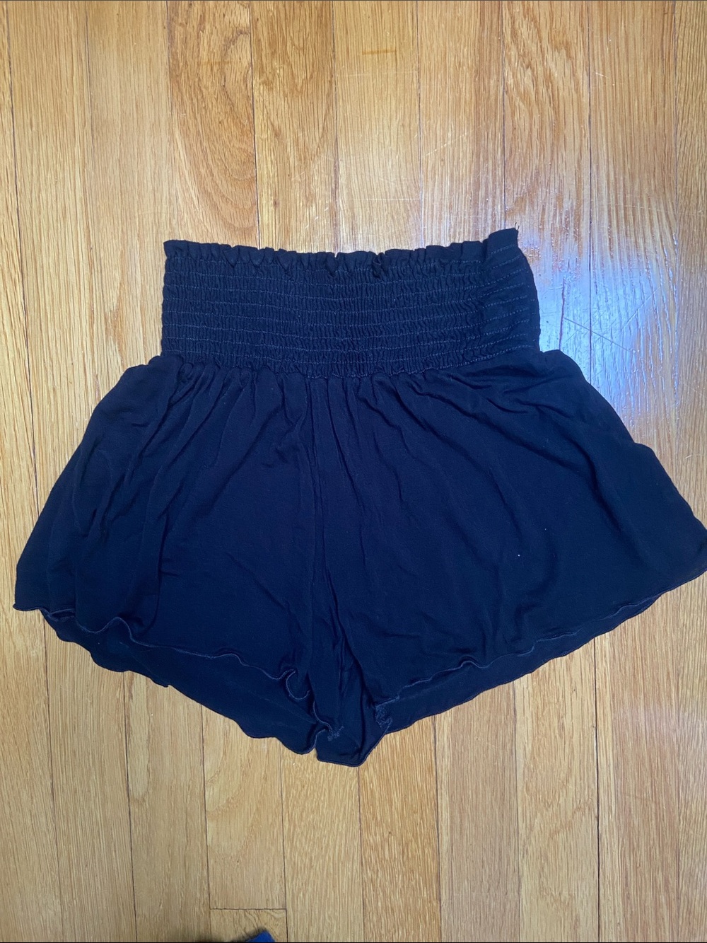 Altar'd State Black High-Waist Smocked Shorts